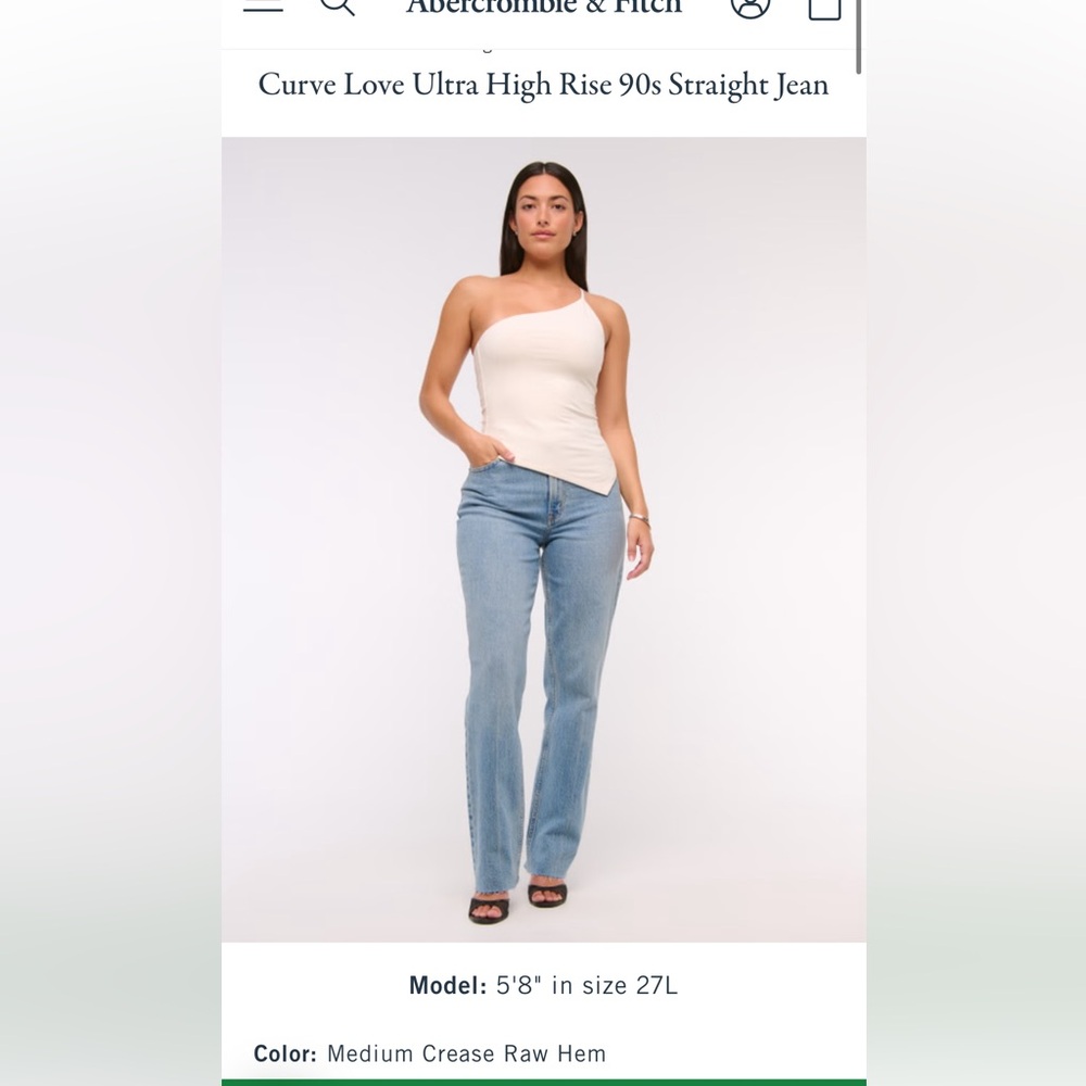 Abercrombie & Fitch The ‘90s Straight Ultra High Rise Curve Love Size 27L